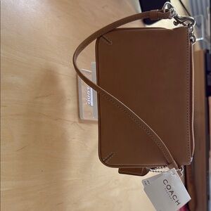 Coach Tan Leather Clutch Wristlet